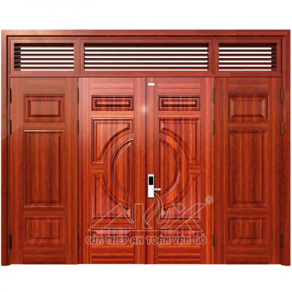 Cửa Thép Vân Gỗ 4 Cánh