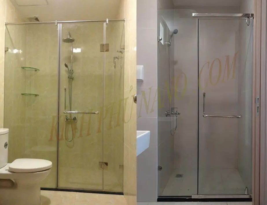Phòng tắm kính thẳng 2 tấm