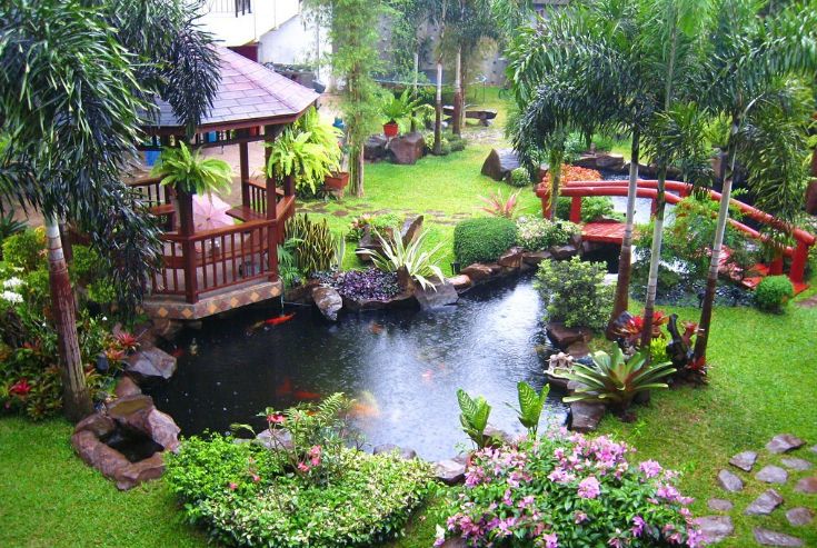 Thiết kế cảnh quan sân vườn kết hợp với hồ cá 