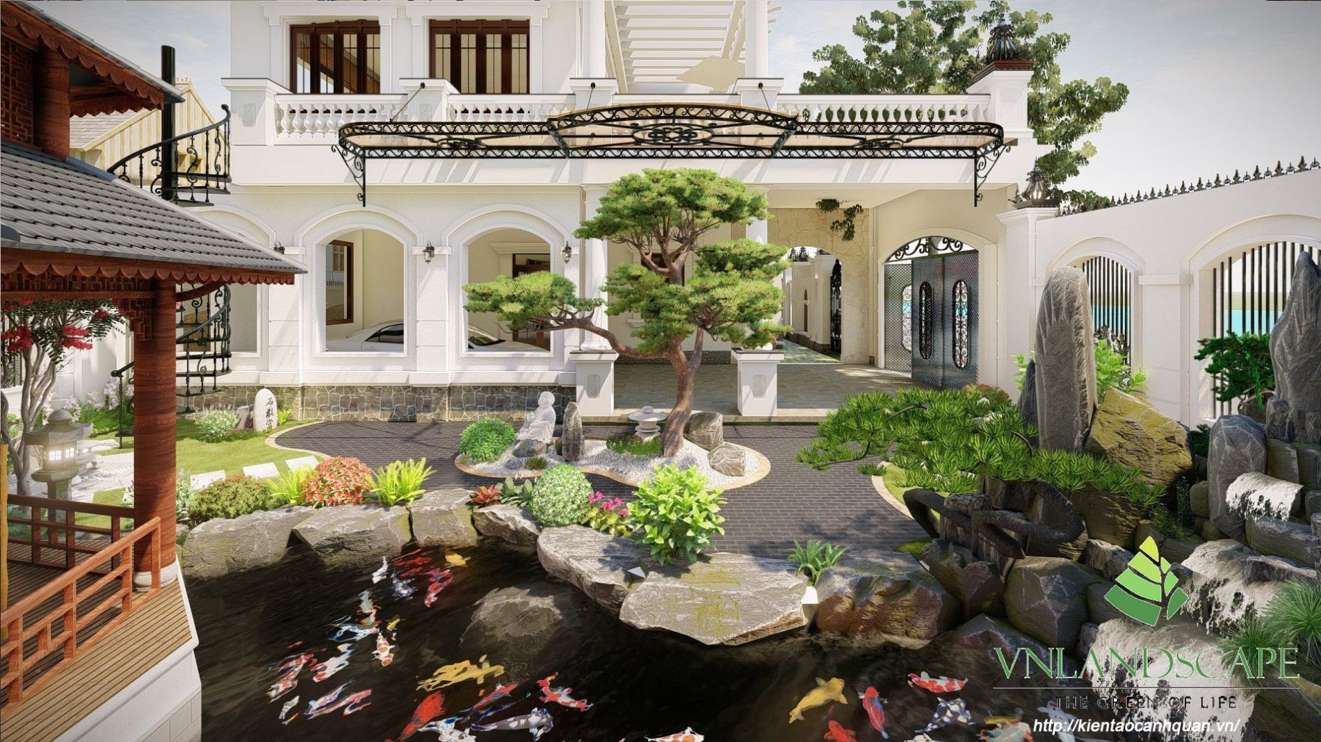 Thiết kế sân vườn biệt thự