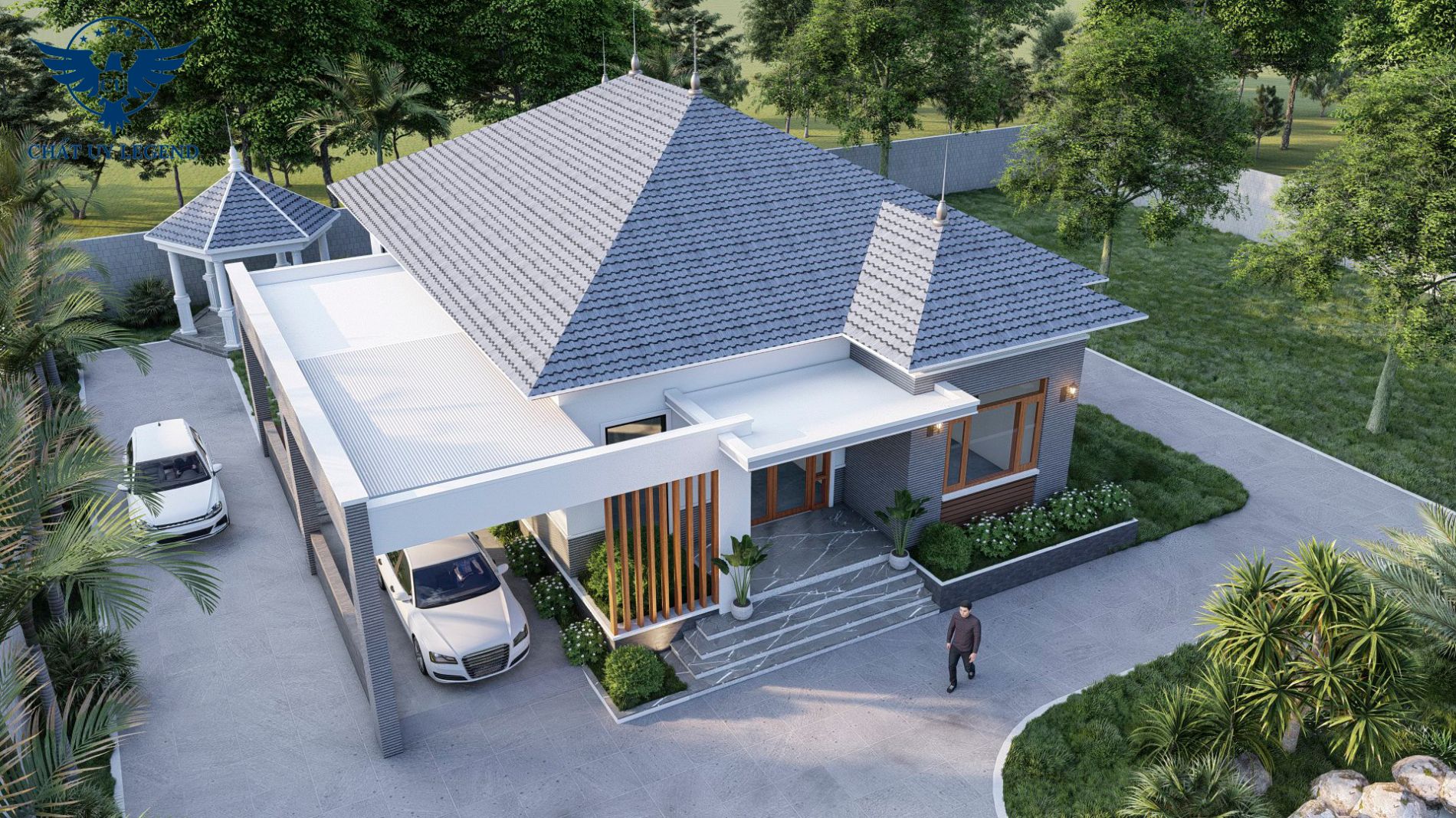 Thi công biệt thự sân vườn