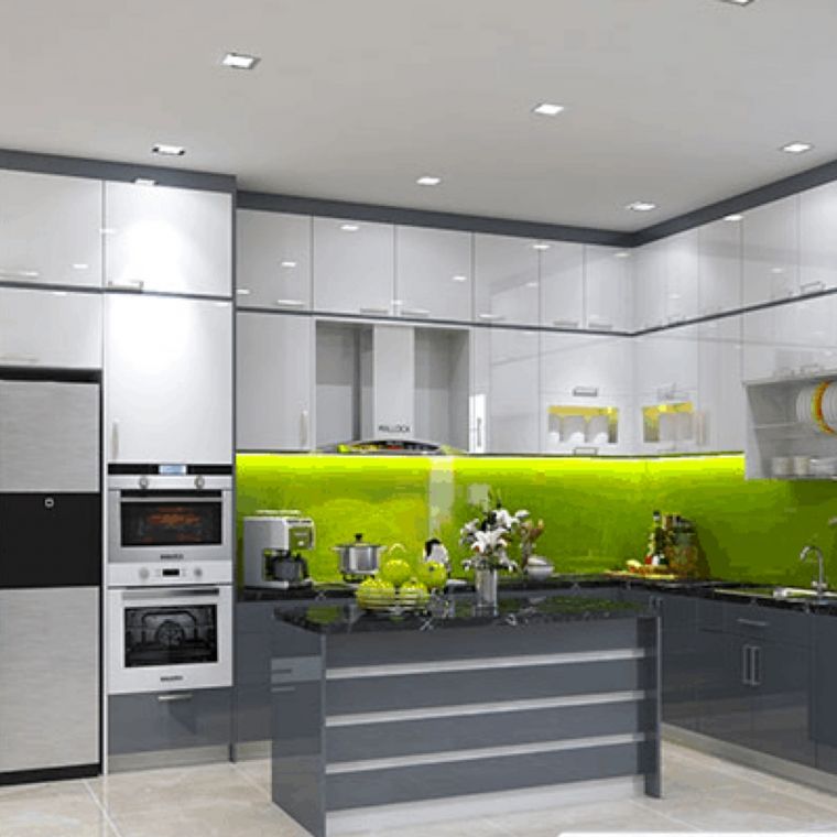 Cánh kính tủ bếp Mã 01