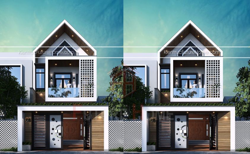  Thiết kế nhà phố 2 tầng