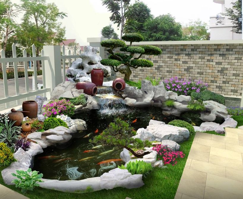 Thi công thiết kế hồ cá koi
