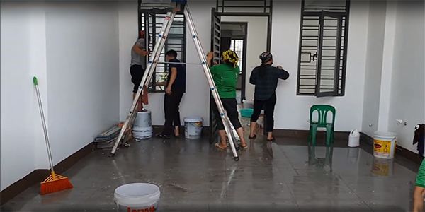 Vệ sinh công trình sau xây dựng