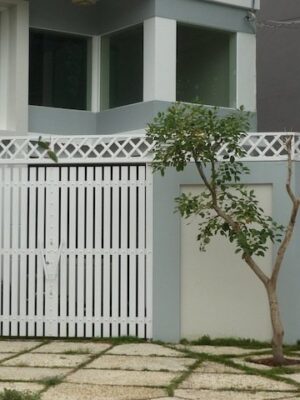 Cửa sắt 2 cánh trắng