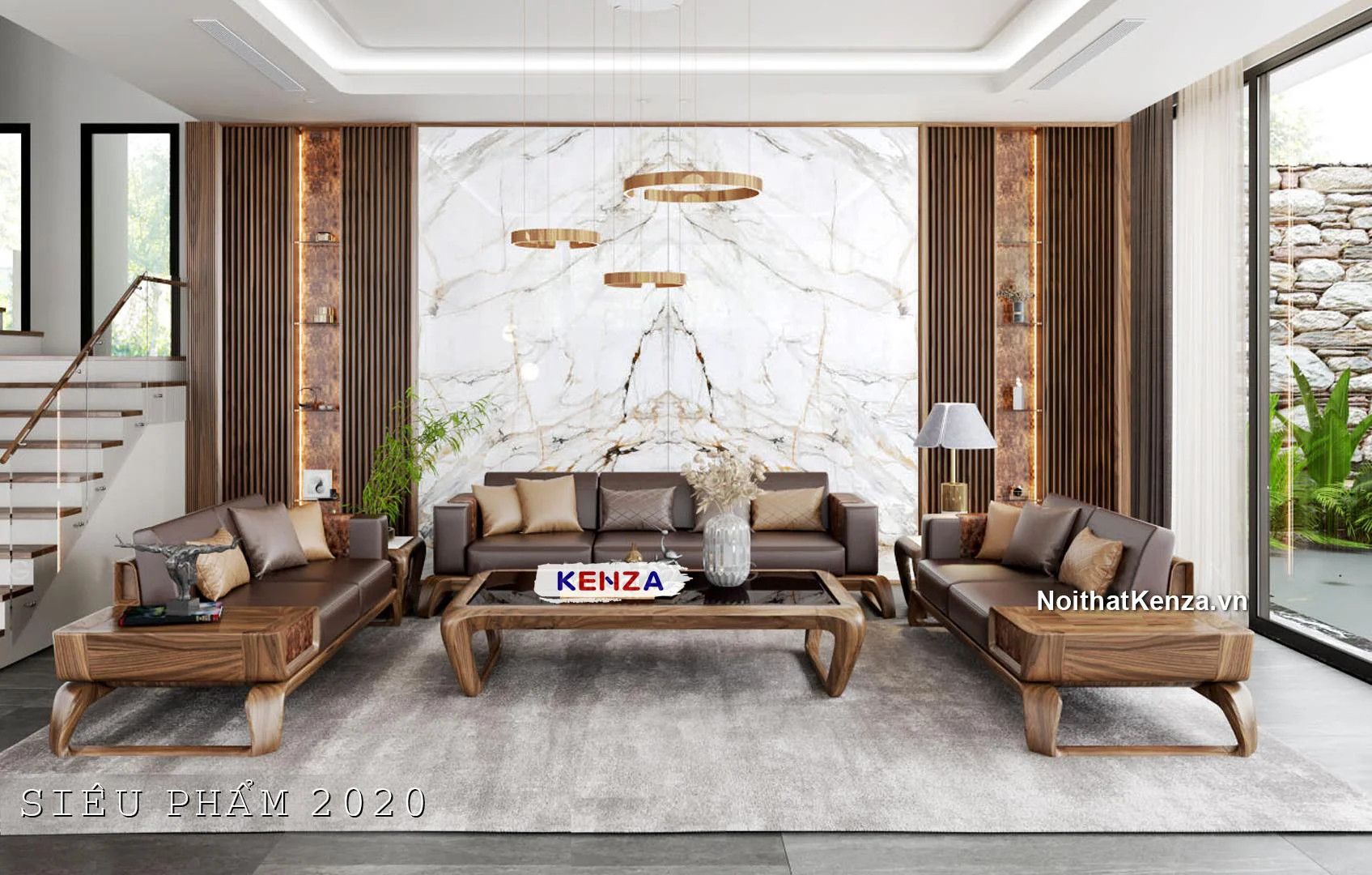 Sofa gỗ óc chó