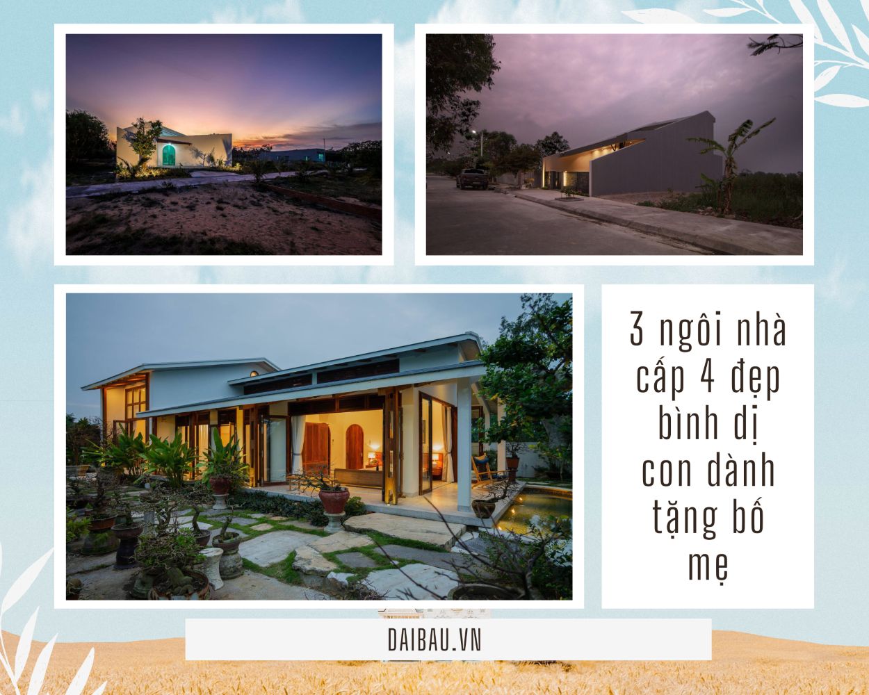 Chiêm ngưỡng 3 ngôi nhà cấp 4 đẹp bình dị con dành tặng bố mẹ
