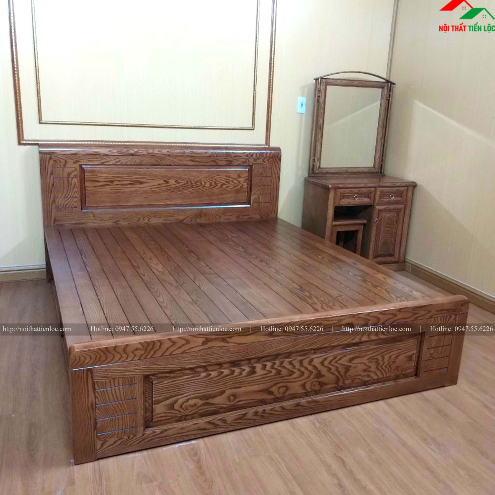 Giường ngủ gỗ Sồi 