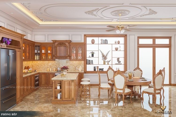 Thiết kế không gian phòng bếp tân cổ điển