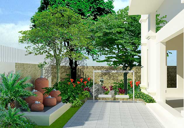 Thiết kế sân vườn nhà phố
