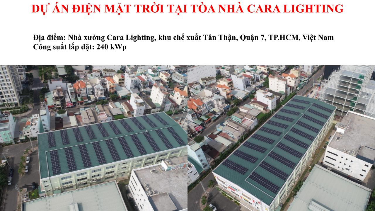DỰ ÁN ĐIỆN MẶT TRỜI TẠI TÒA NHÀ CARA LIGHTING