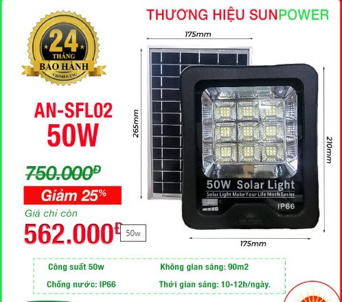 ĐÈN PHA NĂNG LƯỢNG MẶT TRỜI ANSFL0250W