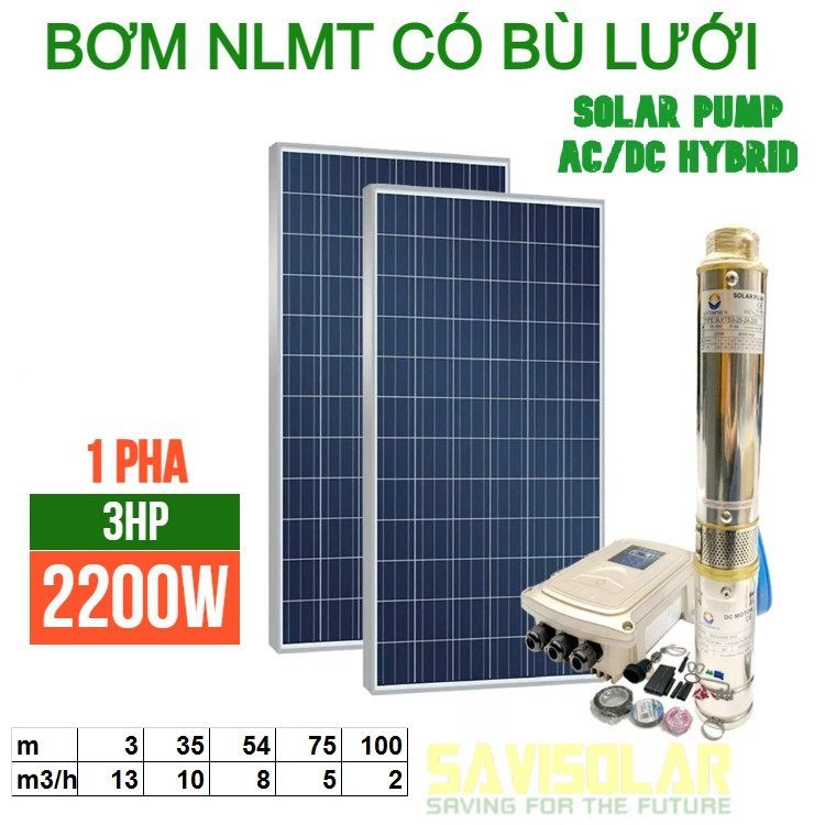 BƠM HỎA TIỄN NĂNG LƯỢNG MẶT TRỜI AC DC 2200W