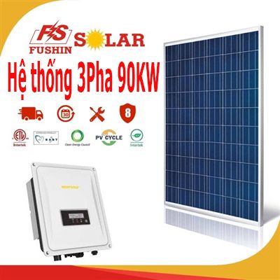 Hệ thống điện mặt trời hòa lưới 3 pha 90KW