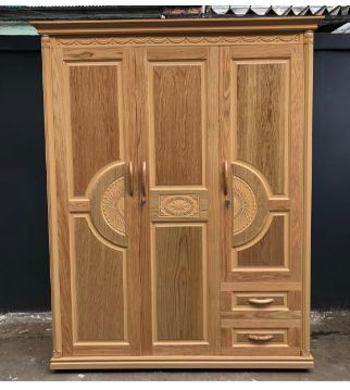 Tủ Quần Áo 3 Cánh Gỗ Sồi 1m6