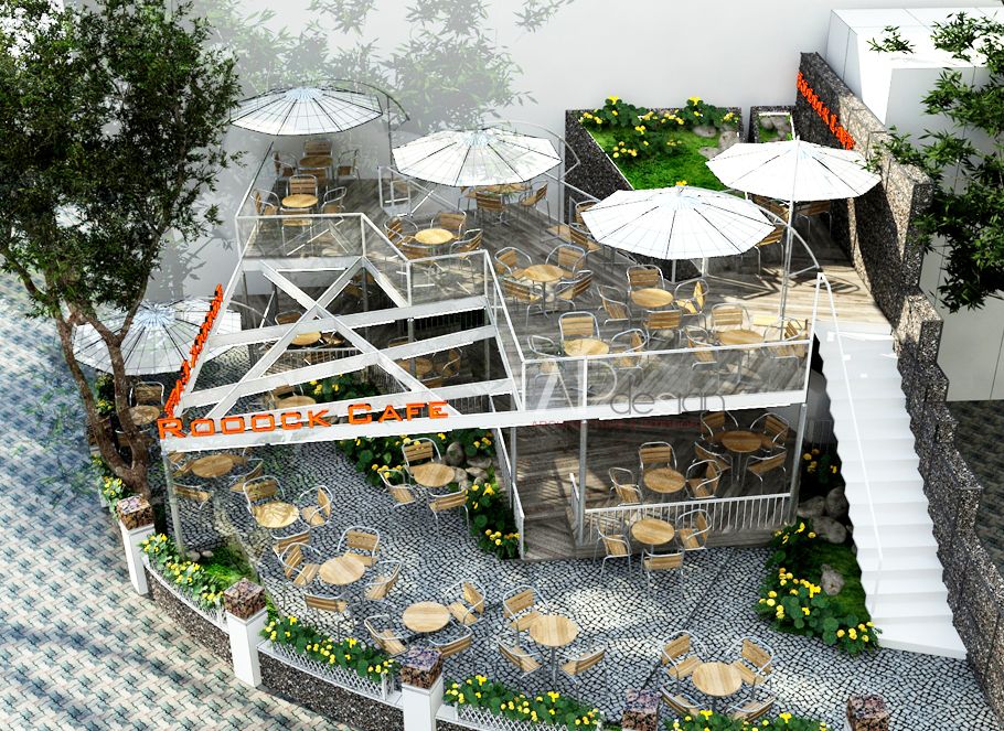 THIẾT KẾ QUÁN CAFE GÓC PHỐ ROOOOK