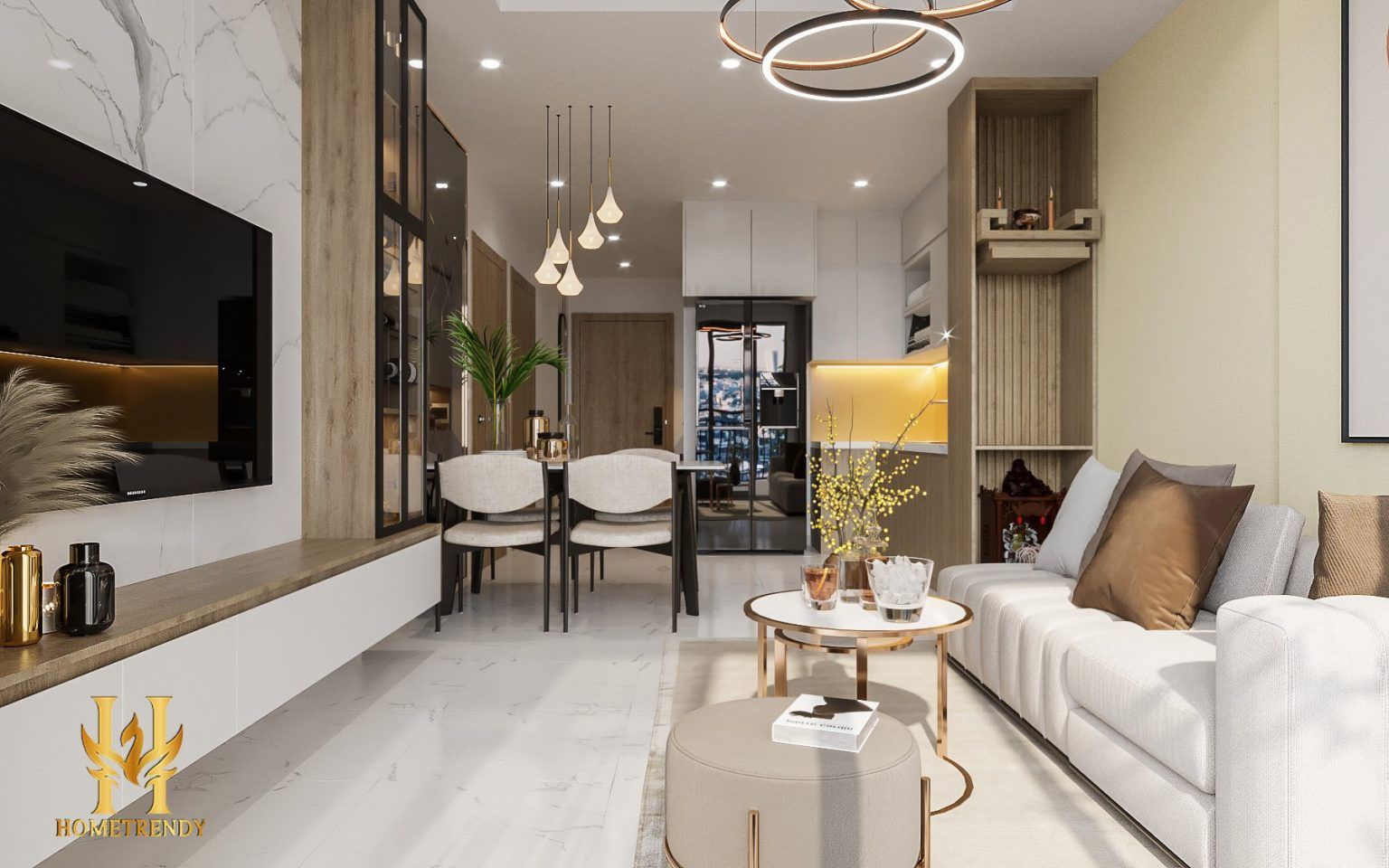 Thiết kế nội thất căn hộ Centum Wealth 2PN