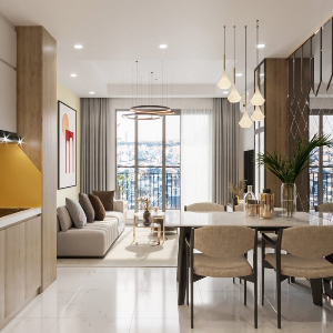 Thiết kế nội thất căn hộ Centum Wealth 2PN