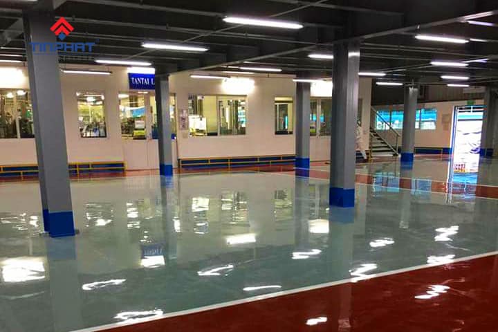Thi công sơn Epoxy nhà máy Gishi Thăng Long  Nhật Bản