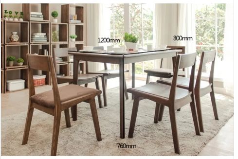 Bàn ăn gỗ sồi tự nhiên bấm màu Hạt dẻ