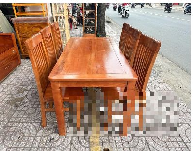 BỘ BÀN ĂN GỖ SỒI NGA 6 GHẾ HIỆN ĐẠI 