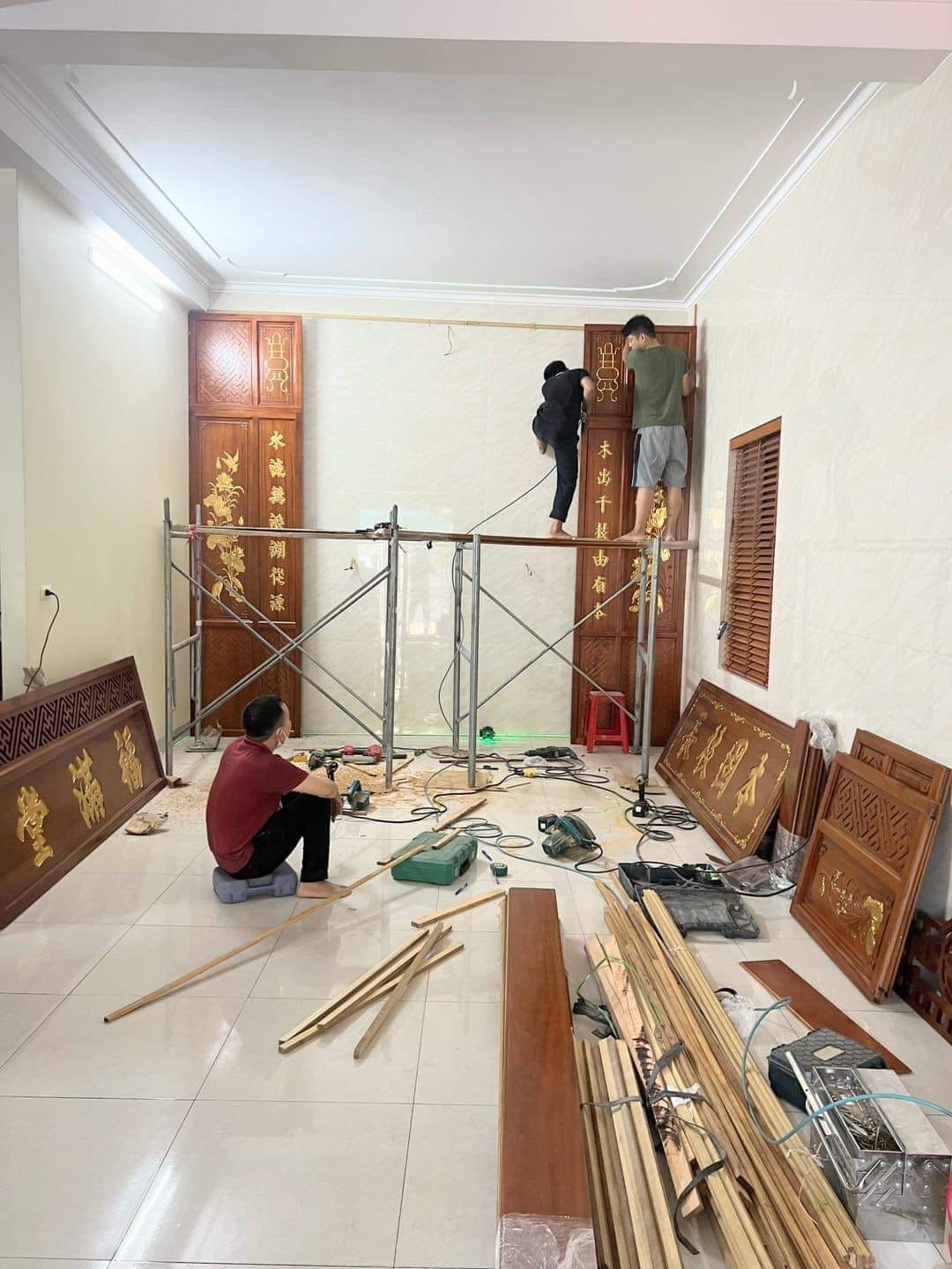Thi công nội thất phòng thờ