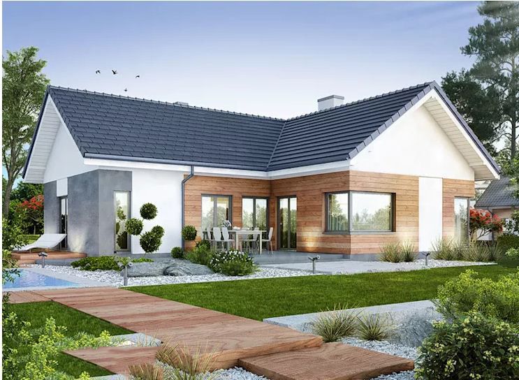 MẪU NHÀ CẤP 4 HÌNH CHỮ L ĐƠN GIẢN