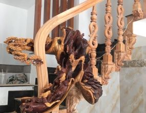 CẦU THANG GỖTAY VỊN GỖ