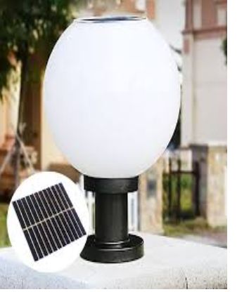 Đèn trụ cổng tròn 20 x 20 cm năng lượng mặt trời