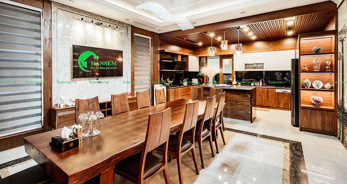 Thi công nội thất gỗ óc chó