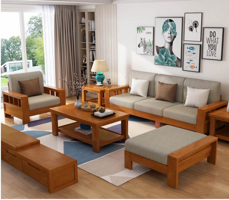 Sofa gỗ nệm