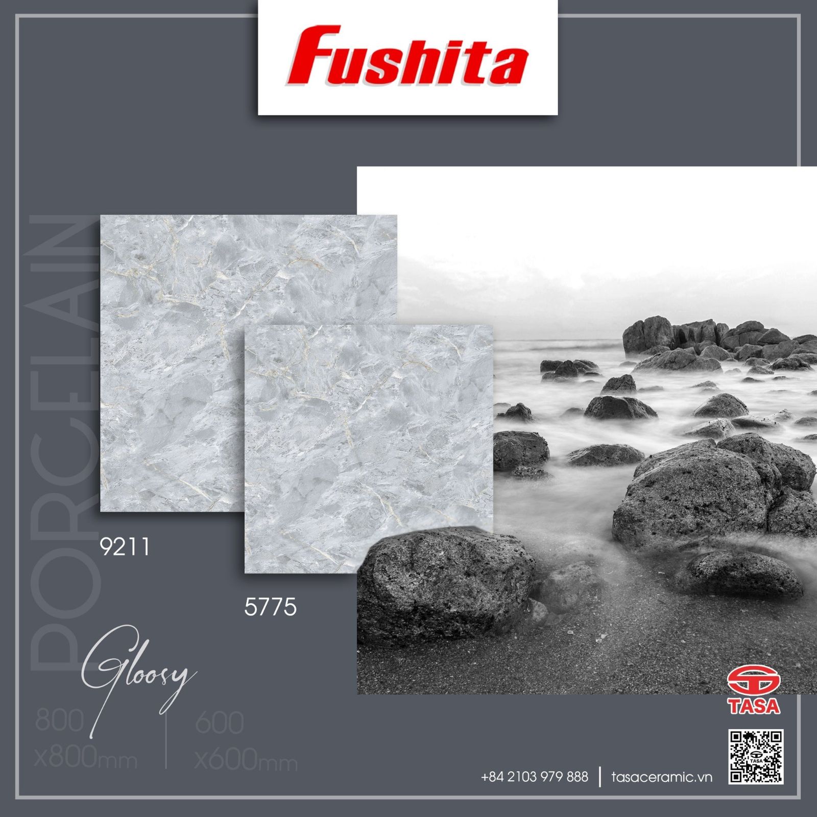 Gạch Lát nền Grey Marble Fushita