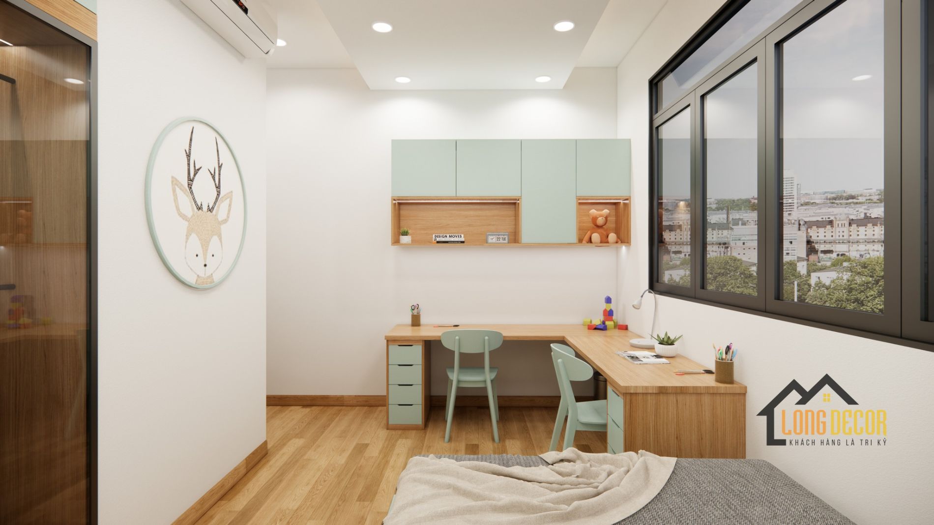 Thiết kế khu vực học tập cho bé 