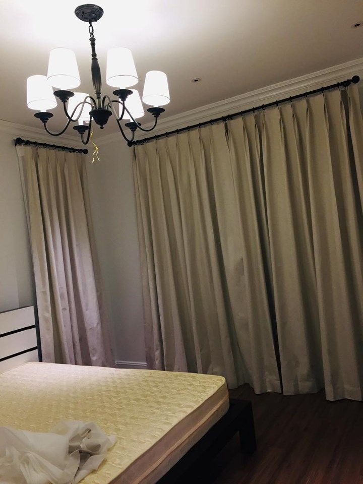 Rèm vải lắp phòng ngủ phòng khách nhà chị Hiền