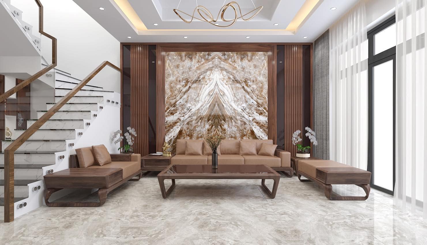 Thiết kế thi công nội thất phòng khách