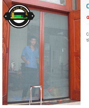 Cửa lưới xếp không ray nhôm vân gỗ