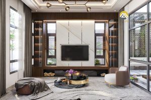 Thi công hoàn thiện nội thất phòng khách 