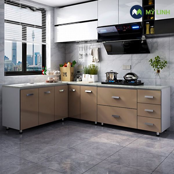 Tủ bếp gỗ công nghiệp