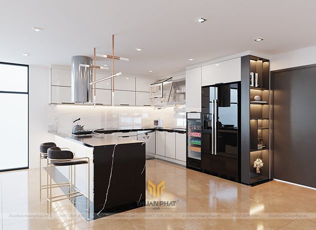 Tủ bếp inox cánh kính