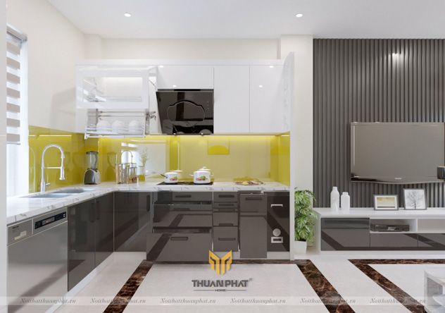 Tủ Bếp inox Cánh Acrylic