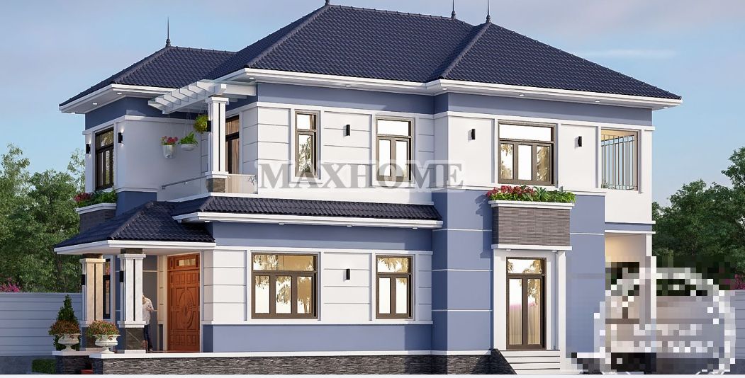 MẪU NHÀ 2 TẦNG VỚI DIỆN TÍCH HƠN 240M2
