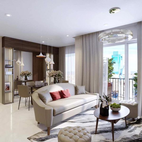 Thi công nội thất phòng khách anh Dũng 