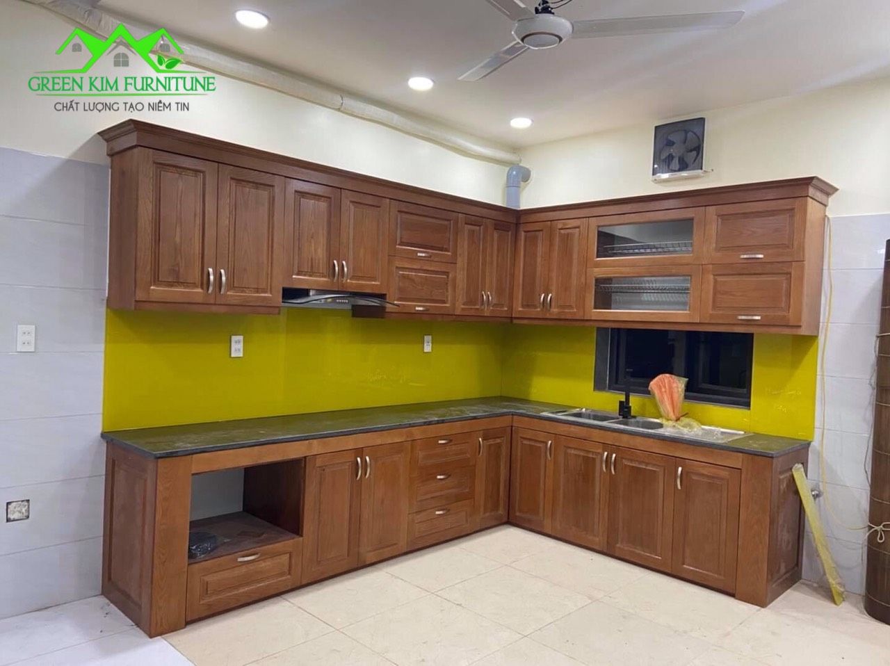 Tủ Bếp Gỗ Sồi