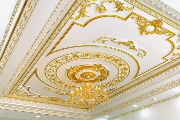 Thi công trần thạch cao dát vàng