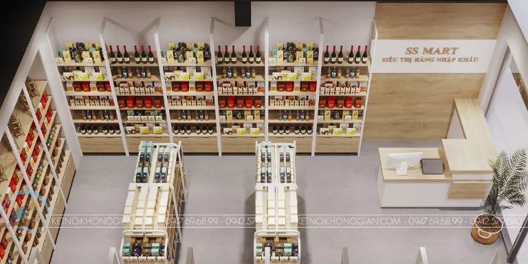 Thiết kế siêu thị đồ nhập khẩu SS Mart