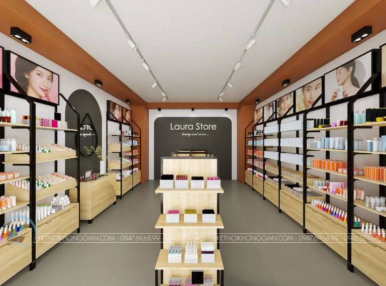 Thiết kế shop mỹ phẩm Laura Store 28m2