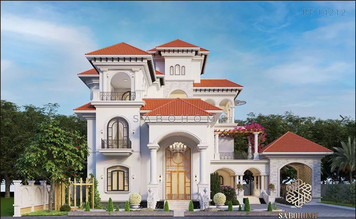 Ngây ngất trước vẻ đẹp biệt thự địa trung hải 4 tầng  BT14212