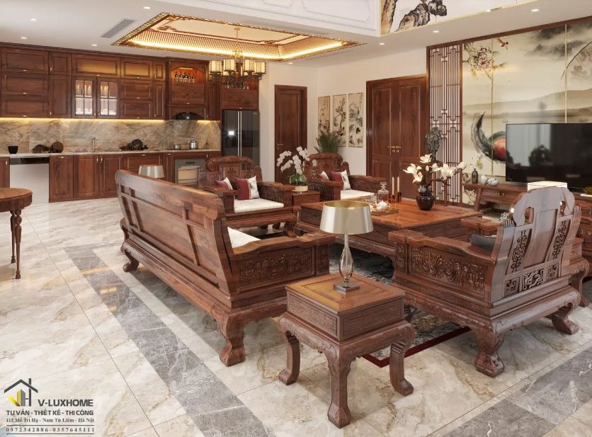 Hoàn thiện nội thất phòng khách biệt thự 