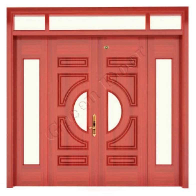  Cửa thép vẫn gỗ 4 cánh lệch